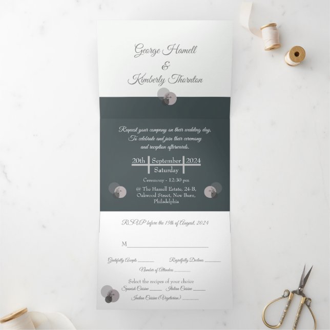 Enregistrer la date (carte Invitation et RSVP/ 2 e (Intérieur)