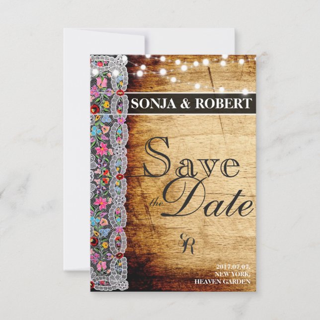 Enregistrer la date - Carte Kalocsai hongroise (Devant)