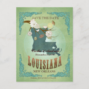 Enregistrer La Date - Carte Louisiane Avec De Beau