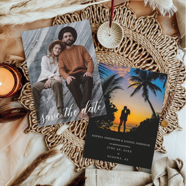 Enregistrer la date Carte photo double face (Créateur téléchargé)