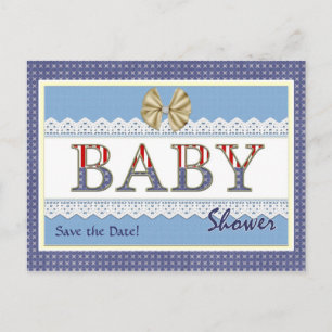 Enregistrer la date Carte postale Baby shower patr