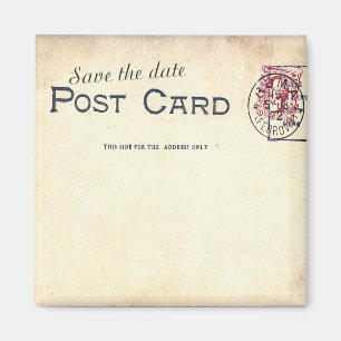 Enregistrer la date carte postale Magnet