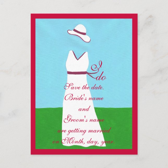 Enregistrer la date cartes postales, robe de maria (Devant)
