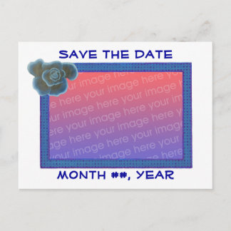 Enregistrer la date cartes postales, rose bleue, a