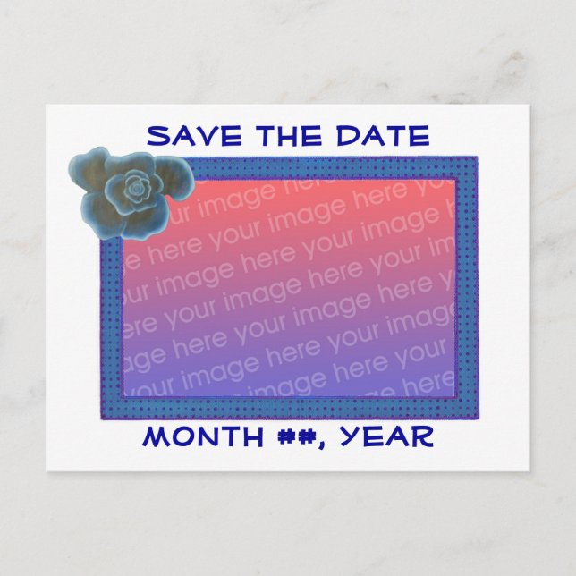 Enregistrer la date cartes postales, rose bleue, a (Devant)