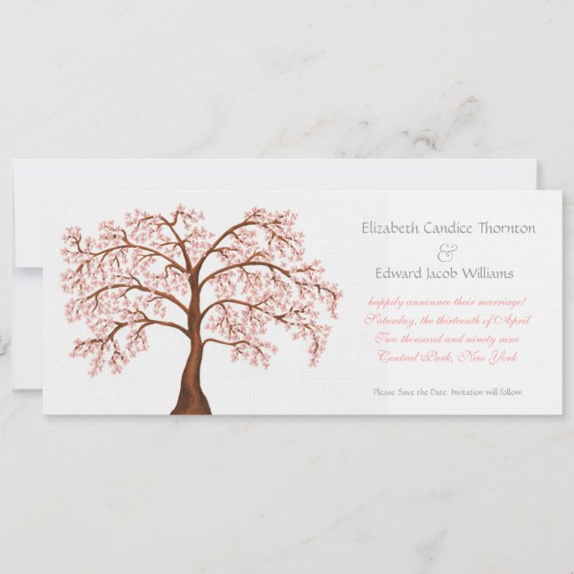 Enregistrer la date Cerise Blossom Faire-part Saku (Devant)