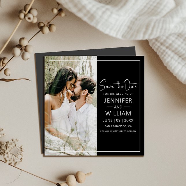 Enregistrer la date classique Mariage photo magnét (Make your wedding unforgettable with a Save the Date magnet—stylish, practical, and easy to display!)