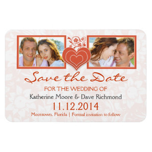 enregistrer la date coeur deux photos magnets