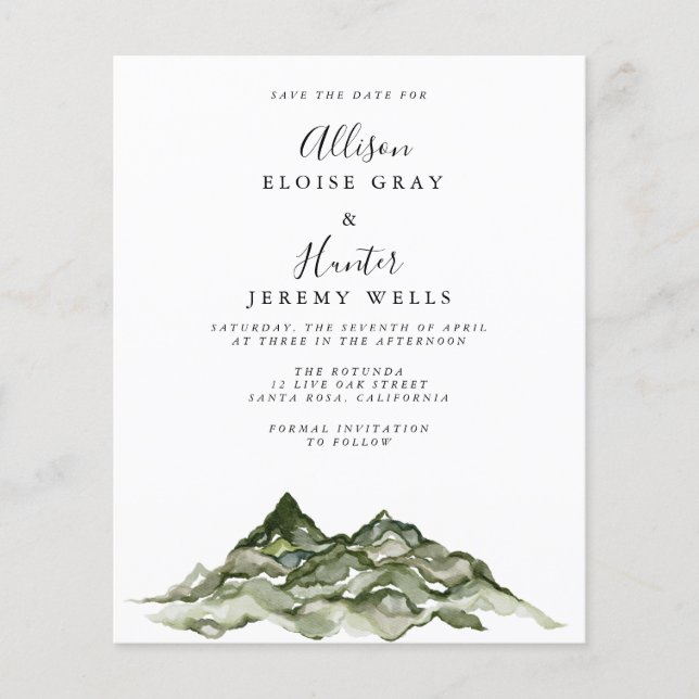 Enregistrer la date de la montagne (Devant)