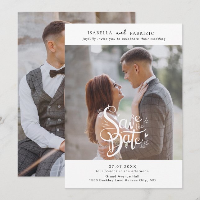 Enregistrer la date de mariage simple Invitation (Devant / Derrière)