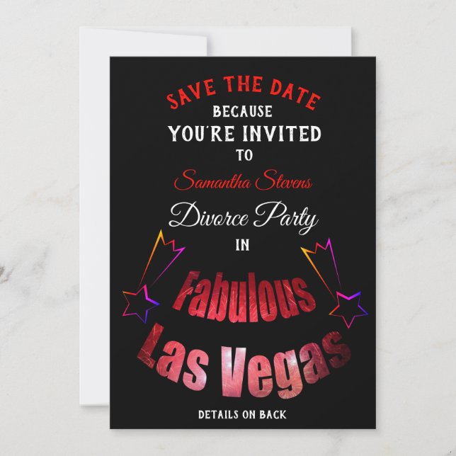 Enregistrer La Date Divorce Invitation De La Fête  (Devant)