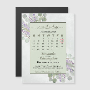 Enregistrer la date Eucalyptus Lavender Calendrier
