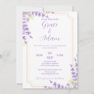 Enregistrer la date faire-part de mariage Lavander