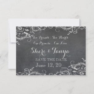 ENREGISTRER LA DATE Faire-part Mariage Gay Chalkbo