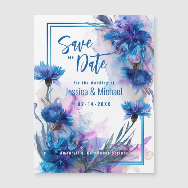 💍 Enregistrer la date Fleurs de cornouille et Lav (Devant)