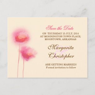 enregistrer la date fleurs roses cartes postales