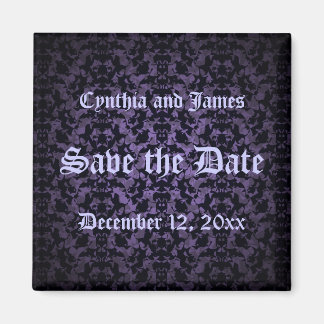 Enregistrer la date Gothique violet et aimant noir