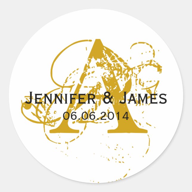 Enregistrer la date initiale Noms Mariage Sticker  (Devant)