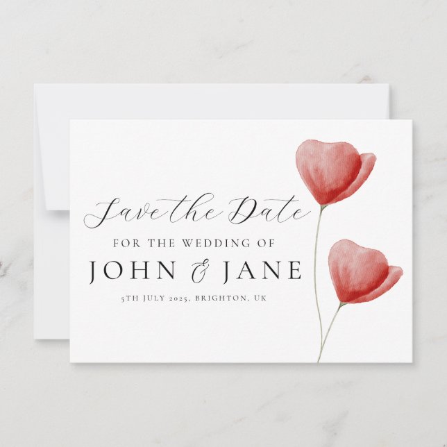 Enregistrer la date invitation aquarelle florale (Devant)