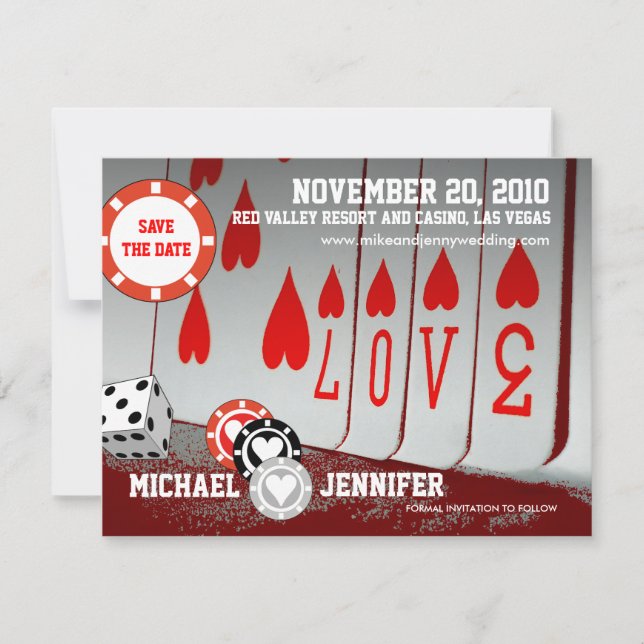 Enregistrer La Date Invitation Love Card 4 (Devant)