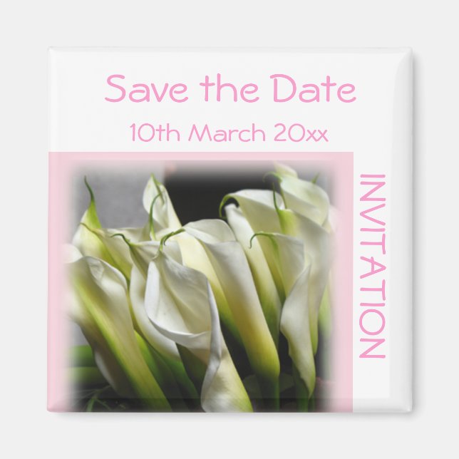 Enregistrer la date Invitation Magnet Calla Lilies (Devant)