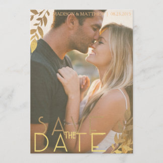 Enregistrer la date invitation rustique vintage or