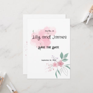 Enregistrer La Date Invitations De Lavage De Fleur