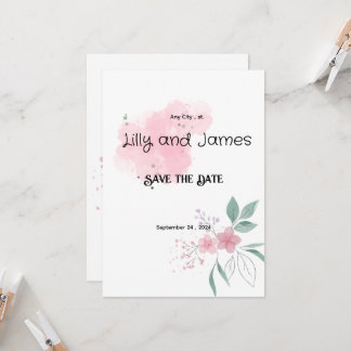 Enregistrer La Date Invitations De Lavage De Fleur