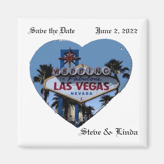 Enregistrer la date Las Vegas Mariage Magnet 2 pou (Devant)
