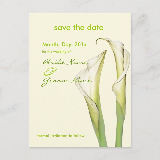 Enregistrer la date, les cartes postales calla lil (Devant)