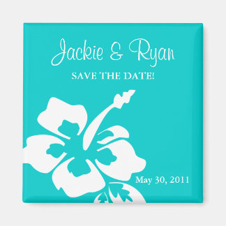 Enregistrer la date Magnet Beach Mariage Hibiscus 
