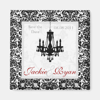 Enregistrer la date Magnet Chandelier noir blanc