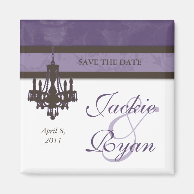 Enregistrer la date Magnet Chandelier violet Brown (Devant)