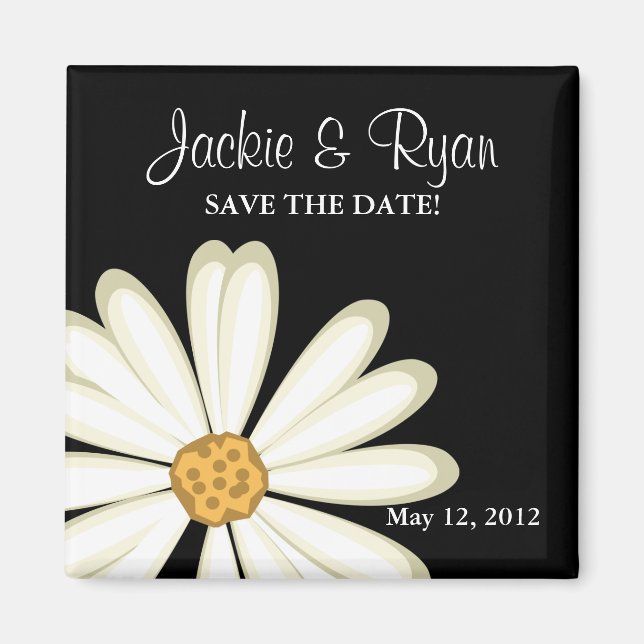 Enregistrer la date Magnet Daisy Mariage blanc noi (Devant)