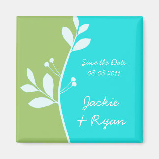 Enregistrer la date Magnet Leaf baies vert citron