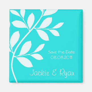 Enregistrer la date Magnet Leaf Branch Blue