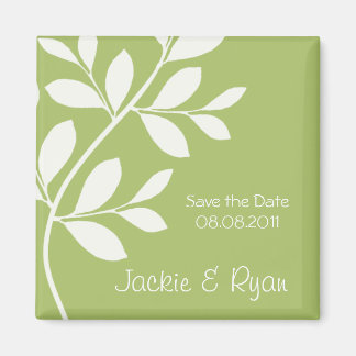 Enregistrer la date Magnet Leaf Branch Sage green