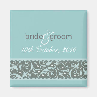 ENREGISTRER LA DATE MAGNET :: papillon - bleu glac