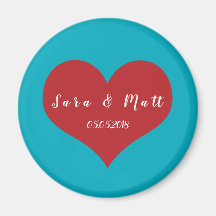 Enregistrer la date magnets mariages | coeur bleu