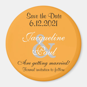 Enregistrer la date Magnets orange