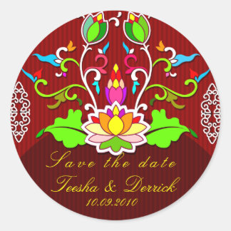 enregistrer la date mariage autocollant style asia