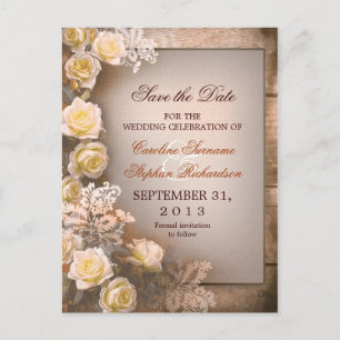 enregistrer la date mariage cartes postales vintag