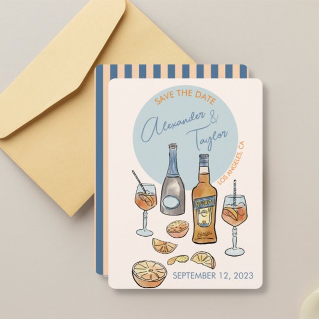 Enregistrer la date Mariage italien apéro spritz O (Créateur téléchargé)