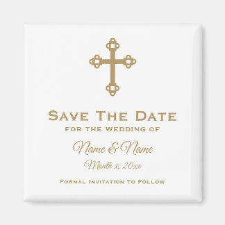 Enregistrer La Date Mariage Magnet : Croix Religie