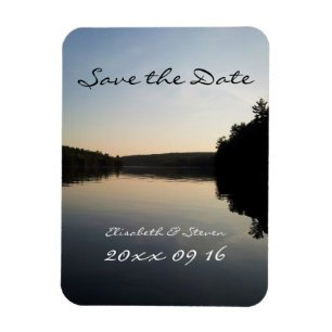 Enregistrer la date Mariage Magnet Lake au coucher