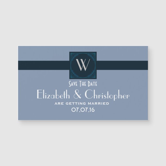 Enregistrer la date Mariage Monogramme initial (Devant)