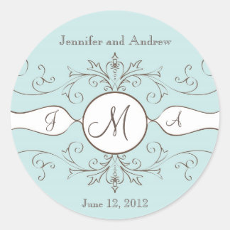 Enregistrer la date Mariage Stickers Monogramme Br