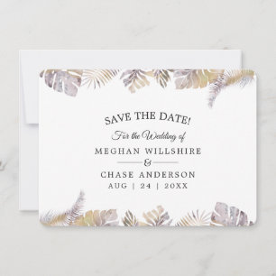 Enregistrer la date Mauve Gold Aquarelle Tropical