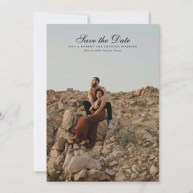 Enregistrer la date Modern Romantic Photo Carte (Devant)
