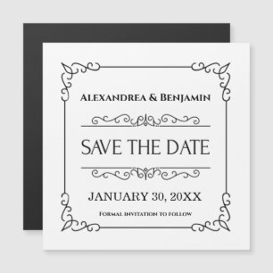 Enregistrer La Date Moderne Simple Mariage Magnet